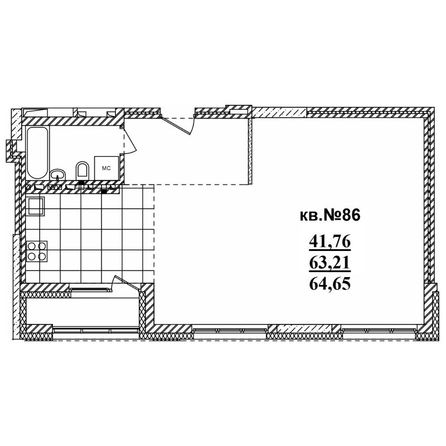 
   Продам 2-комнатную, 64.78 м²,  Римский квартал, 2 очередь

. Фото 1.