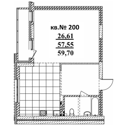 
   Продам 2-комнатную, 59.7 м²,  Римский квартал, 2 очередь

. Фото 1.