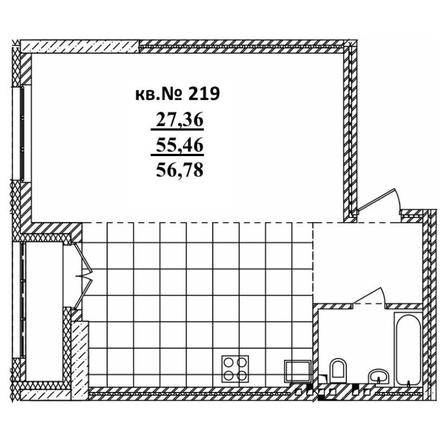 
   Продам студию, 46.7 м²,  Римский квартал, 2 очередь

. Фото 1.