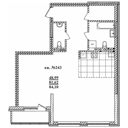 
   Продам 3-комнатную, 83.87 м²,  Римский квартал, 2 очередь

. Фото 1.