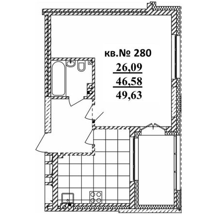 
   Продам студию, 49.63 м²,  Римский квартал, 2 очередь

. Фото 1.