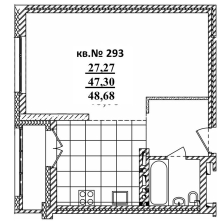 
   Продам студию, 48.68 м²,  Римский квартал, 2 очередь

. Фото 1.