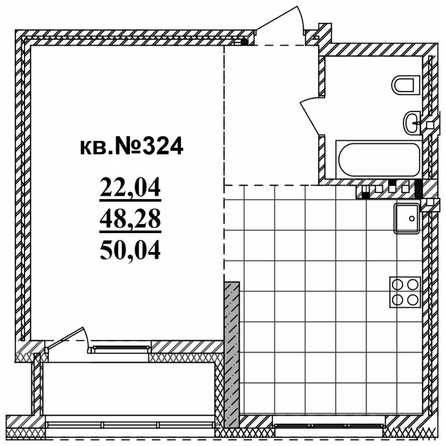 
   Продам студию, 50.04 м²,  Римский квартал, 2 очередь

. Фото 1.