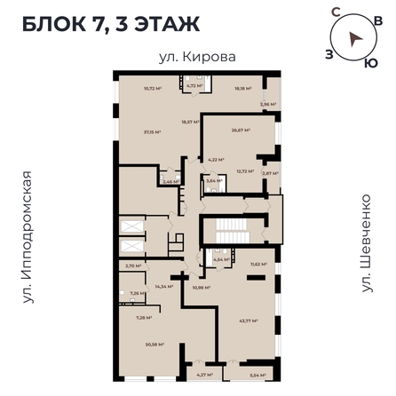 
   Продам 3-комнатную, 76.39 м²,  Римский квартал, 2 очередь

. Фото 11.