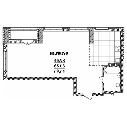 
   Продам 3-комнатную, 69.64 м²,  Римский квартал, 2 очередь

. Фото 1.