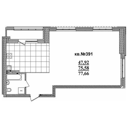 
   Продам 3-комнатную, 77.66 м²,  Римский квартал, 2 очередь

. Фото 1.