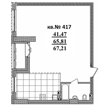 
   Продам 2-комнатную, 67.04 м²,  Римский квартал, 2 очередь

. Фото 1.