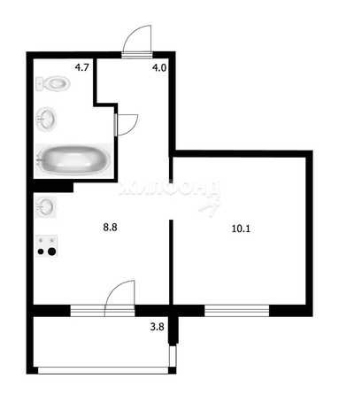 
   Продам 1-комнатную, 32 м², Сибиряков-Гвардейцев ул, 53/10

. Фото 10.