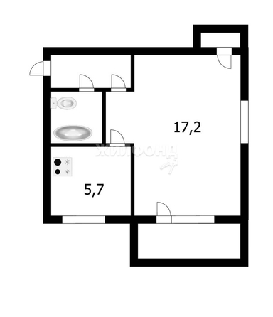 
   Продам 1-комнатную, 30.2 м², Жуковского ул, 105/1

. Фото 2.