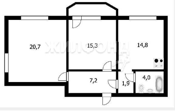 
   Продам 2-комнатную, 61.5 м², Горский мкр, 75

. Фото 12.