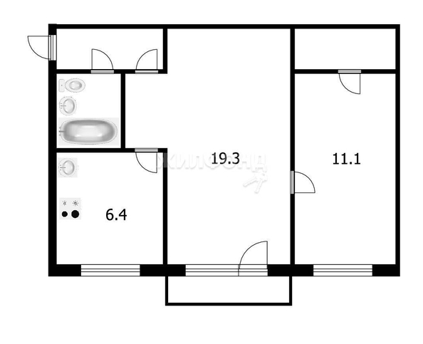 
   Продам 2-комнатную, 46 м², Владимировская ул, 12

. Фото 19.