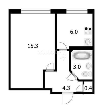 
   Продам 1-комнатную, 29 м², Палласа ул, 8

. Фото 6.