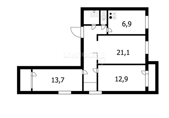 
   Продам 3-комнатную, 60 м², Герцена ул, 10

. Фото 12.