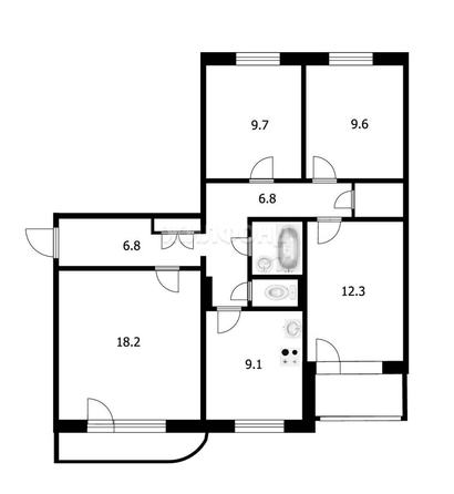 
   Продам 4-комнатную, 77.2 м², Титова ул, 37

. Фото 2.