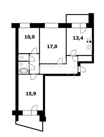 
   Продам 3-комнатную, 74.1 м², Мясниковой ул, 24/2

. Фото 19.