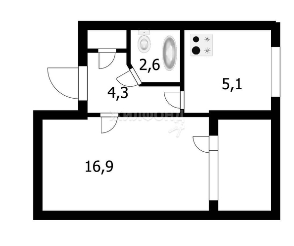 
   Продам 1-комнатную, 31.3 м², Бориса Богаткова ул, 194/2

. Фото 7.