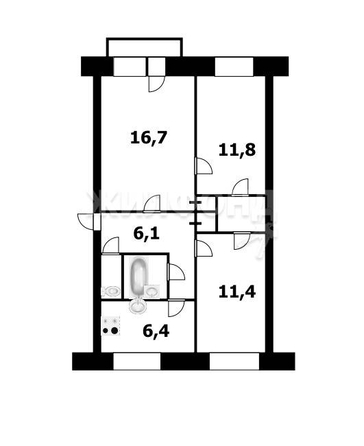 
   Продам 3-комнатную, 59.2 м², Зорге ул, 127

. Фото 8.