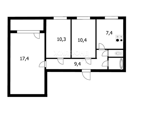 
   Продам 3-комнатную, 58.1 м², Крылова ул, 53

. Фото 2.