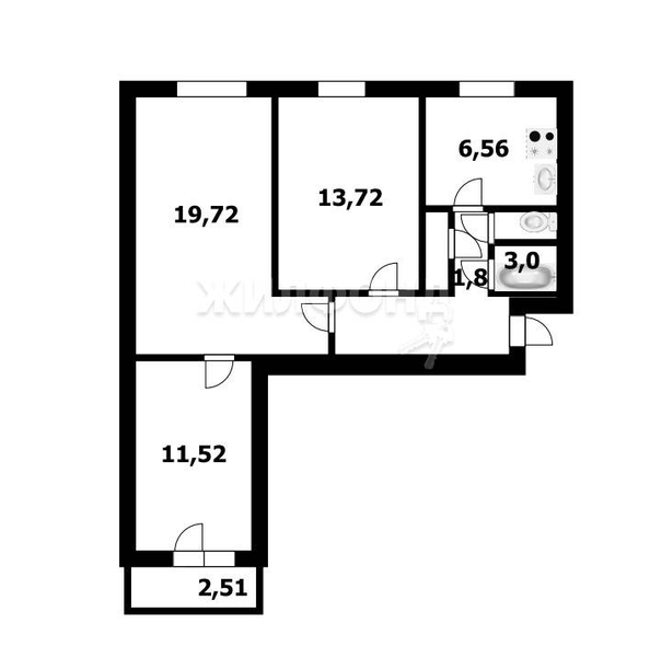 
   Продам 3-комнатную, 58.9 м², Котовского ул, 52

. Фото 24.