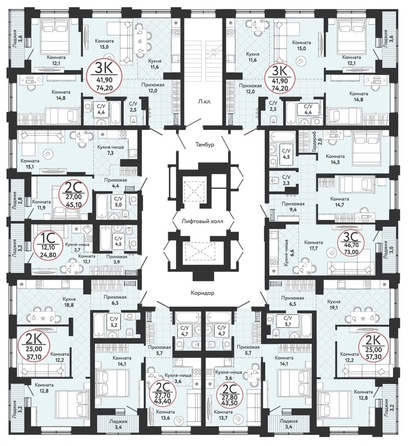 
   Продам 2-комнатную, 57.3 м², Одоевский, дом 3

. Фото 1.