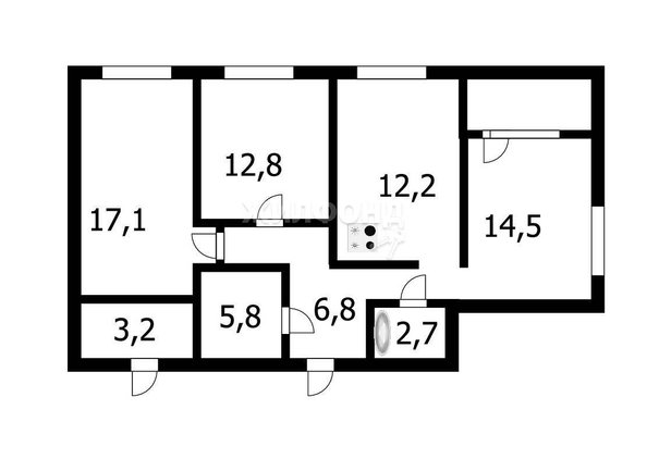 
   Продам 3-комнатную, 77.7 м², Шевченко ул, 19/1

. Фото 12.