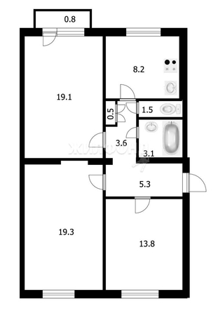 
   Продам 3-комнатную, 75.2 м², Геодезическая ул, 17

. Фото 24.