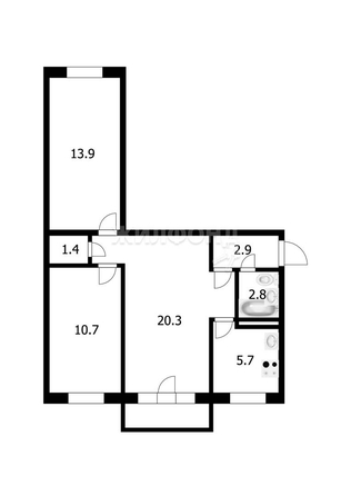 
   Продам 3-комнатную, 57.7 м², Вертковская ул, 12

. Фото 32.