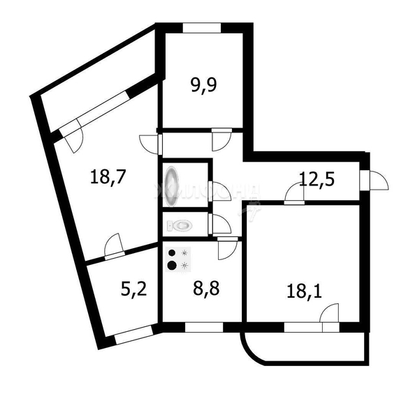 
   Продам 3-комнатную, 76.8 м², В. Высоцкого ул, 11

. Фото 1.