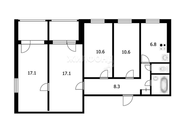 
   Продам 4-комнатную, 71.5 м², Линейная ул, 45/1

. Фото 2.