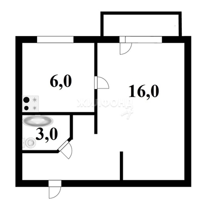 
   Продам 1-комнатную, 29 м², Шукшина ул, 5

. Фото 13.