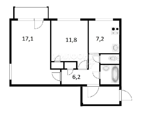 
   Продам 2-комнатную, 46.9 м², Зорге ул, 193/1

. Фото 31.