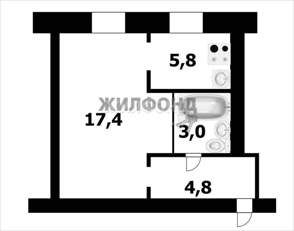 
   Продам 1-комнатную, 28.9 м², Кошурникова ул, 9

. Фото 6.