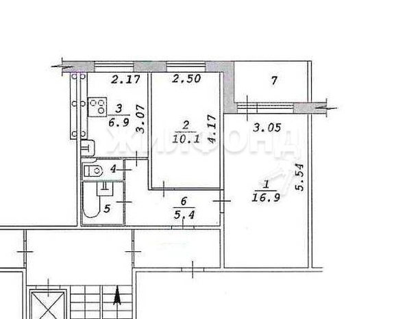 
   Продам 2-комнатную, 45.4 м², Железнодорожная ул, 8

. Фото 16.