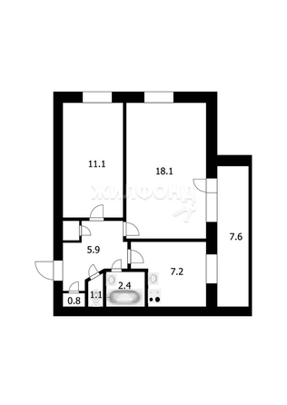 
   Продам 2-комнатную, 46.6 м², Котовского ул, 14

. Фото 22.