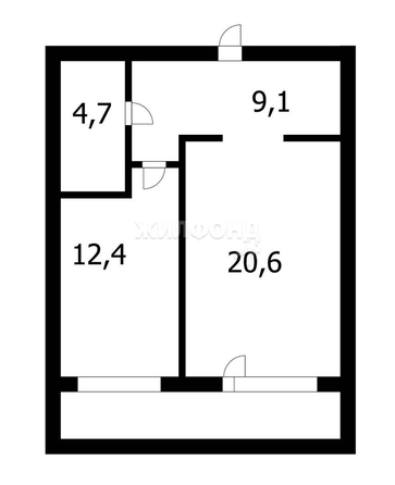 
   Продам 1-комнатную, 46.8 м², Бориса Богаткова ул, 208/3

. Фото 1.