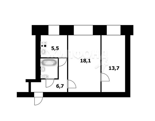 
   Продам 2-комнатную, 47.2 м², Фасадная ул, 26/1

. Фото 7.