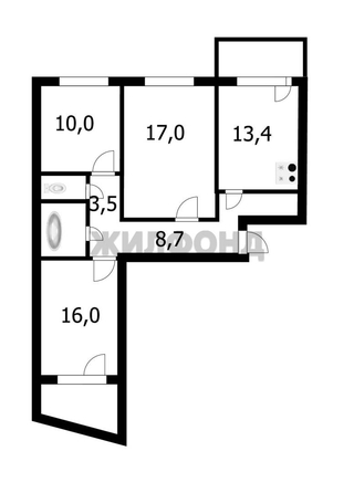 
   Продам 3-комнатную, 73.9 м², Хилокская ул, 1б

. Фото 14.