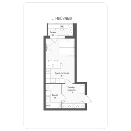 
  Продается студия, 34.1 м², ЖК Тетрис, корпус 2
. Фото 1.