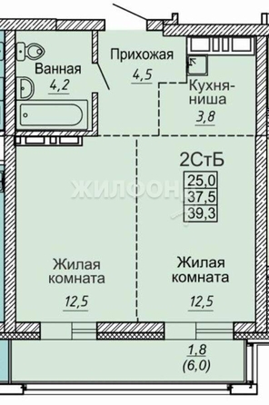 
   Продам 2-комнатную, 39.3 м², Фрунзе ул, 220

. Фото 10.