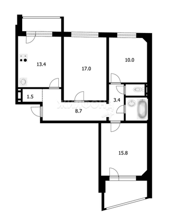 
   Продам 3-комнатную, 73 м², Тюленина ул, 14

. Фото 16.