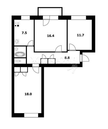 
   Продам 3-комнатную, 68.1 м², Орджоникидзе ул, 27

. Фото 25.