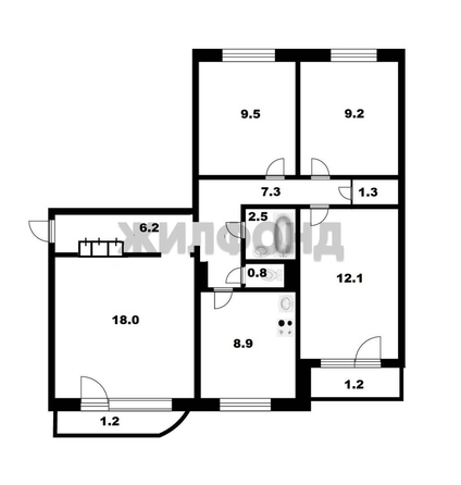 
   Продам 4-комнатную, 78.2 м², Связистов ул, 113

. Фото 26.