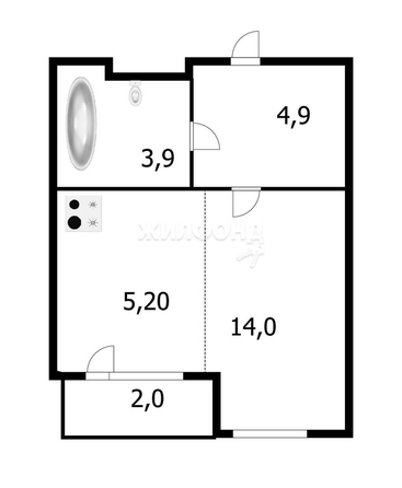 
   Продам студию, 28 м², имени генерал-майора Рожкина А.Н. ул, 13

. Фото 9.