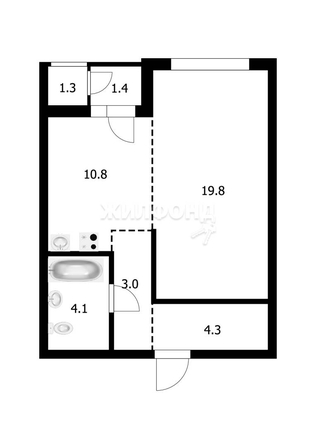 
   Продам 1-комнатную, 43.1 м², Аэропорт ул, 49

. Фото 22.