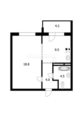 
   Продам 1-комнатную, 41 м², Игарская ул, 5

. Фото 13.