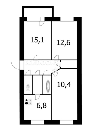 
   Продам 3-комнатную, 57.7 м², Листвянская ул, 27

. Фото 1.