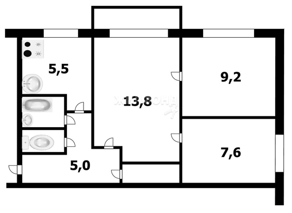 
   Продам 3-комнатную, 48 м², Петухова ул, 108

. Фото 14.