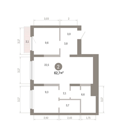 
  Продается 2-комн. квартира 62.7 м², в ЖК Лебедевский квартал, д 1. Фото 3.