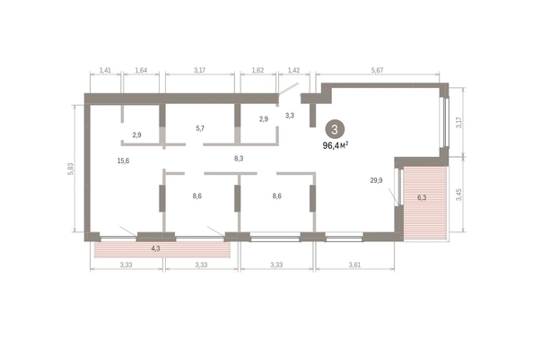 
  Продается 3-комн. квартира 96.4 м², в ЖК Лебедевский квартал, д 1. Фото 3.