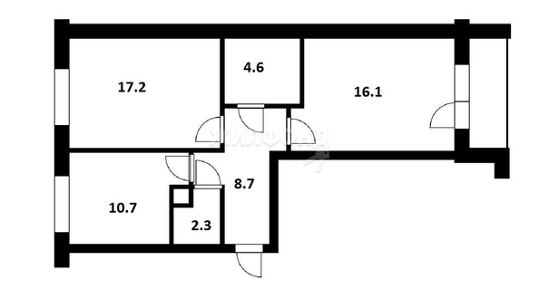 
   Продам 2-комнатную, 57.2 м², , 55

. Фото 5.